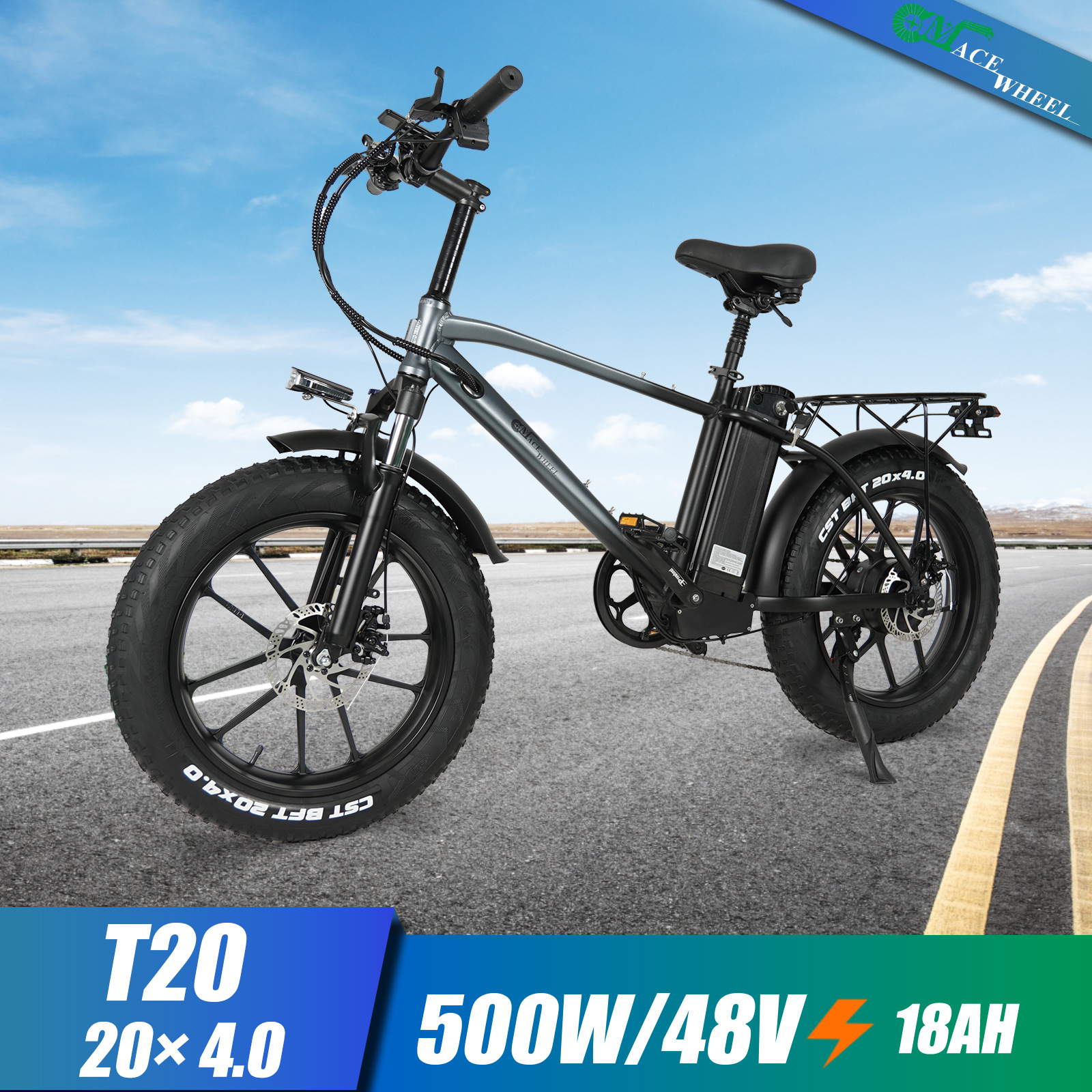 20寸复古宽胎电动自行车雪地越野沙滩锂电助力车跨境外贸厂家批发