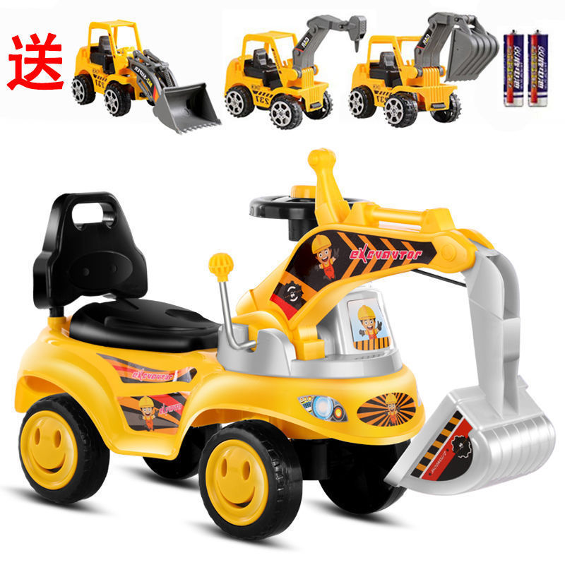 excavator children can sit large size can ride scooter excavator yo car swing car people toy car engineering car