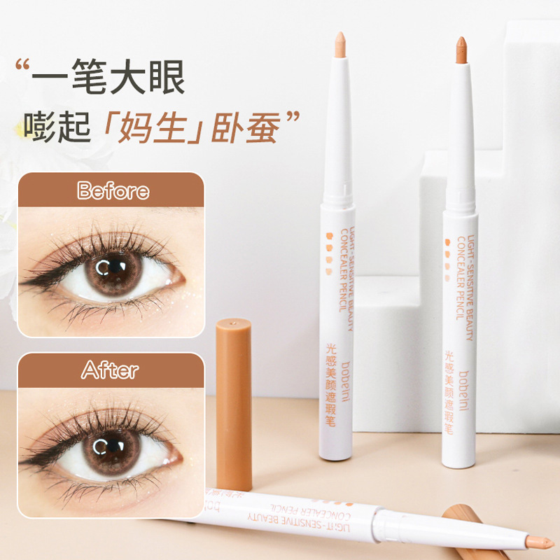 New Light Sense Concealer Pen Natural Beauty Eyebrow Eye Shadow Pen Tear Groove Dark Circles Acne Marks for Men and Women Skin Color Concealer Stick