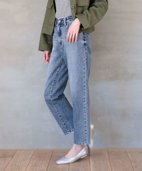 出口日本外贸女装批发日单gw good denim外贸女士高腰直筒牛仔裤