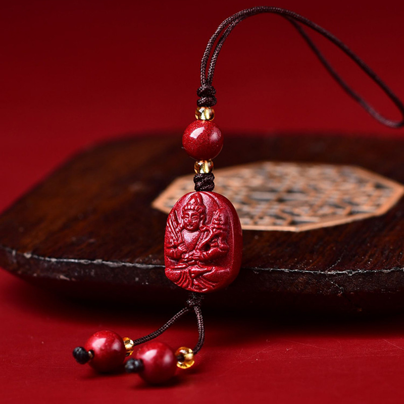 直播供货朱砂本命佛吊坠男女款紫金砂十二生肖守护神手机链挂件