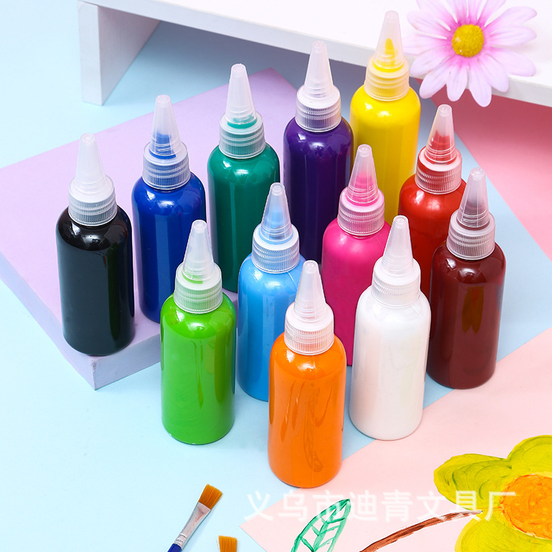 60ml12 Color Children's Painting Watercolor Children's DIY Graffiti Painted Finger Painting Washing Paint