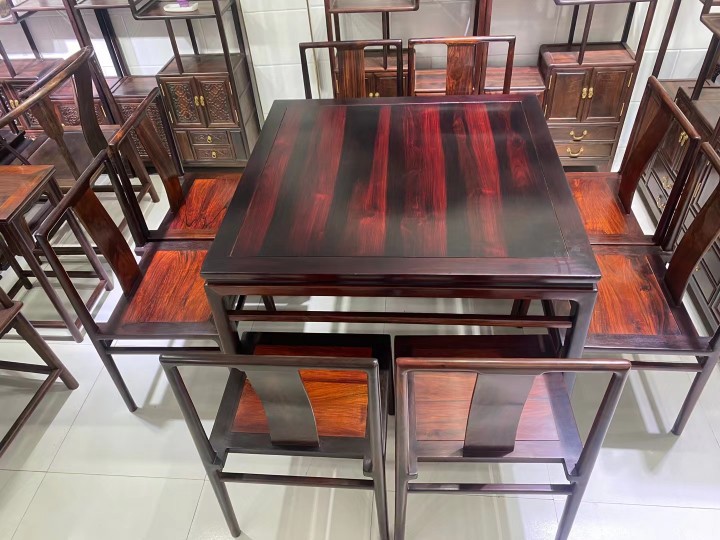 印尼黑酸枝阔叶黄檀中式八仙桌正方形餐桌仿古典新中式红木家具