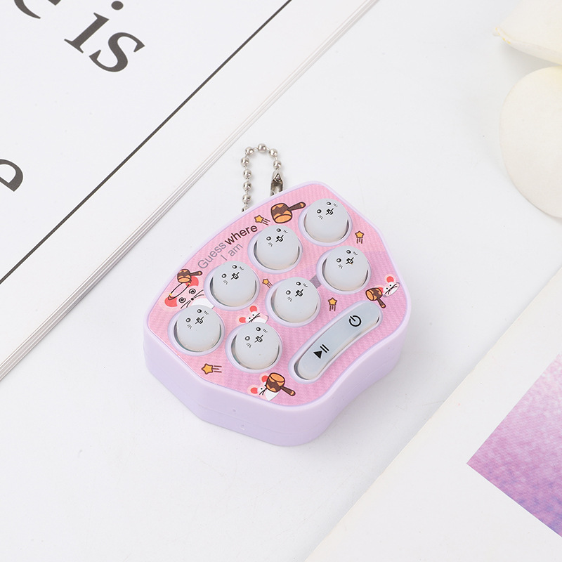 Mini Handheld Whac-a-Mole Toy Mini Toys Keychain Cute Cartoon Hanging Ornaments Gift Video Game Machine