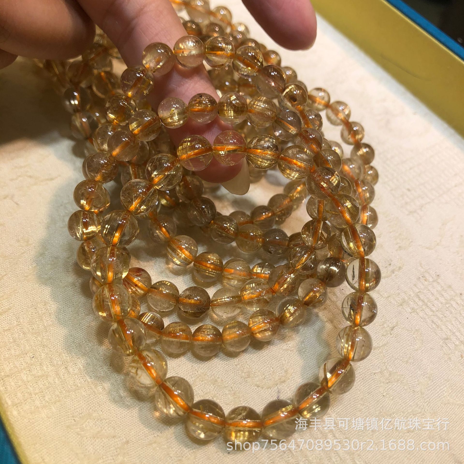 天然金发晶手串钛晶手链粗发板钛金手链招财水晶顺发金发晶批发