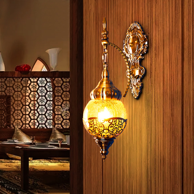 Turkish Exotic Xinjiang Restaurant Southeast Asia Retro Bar Hotel Cafe Corridor Aisle Decorative Wall Lamp