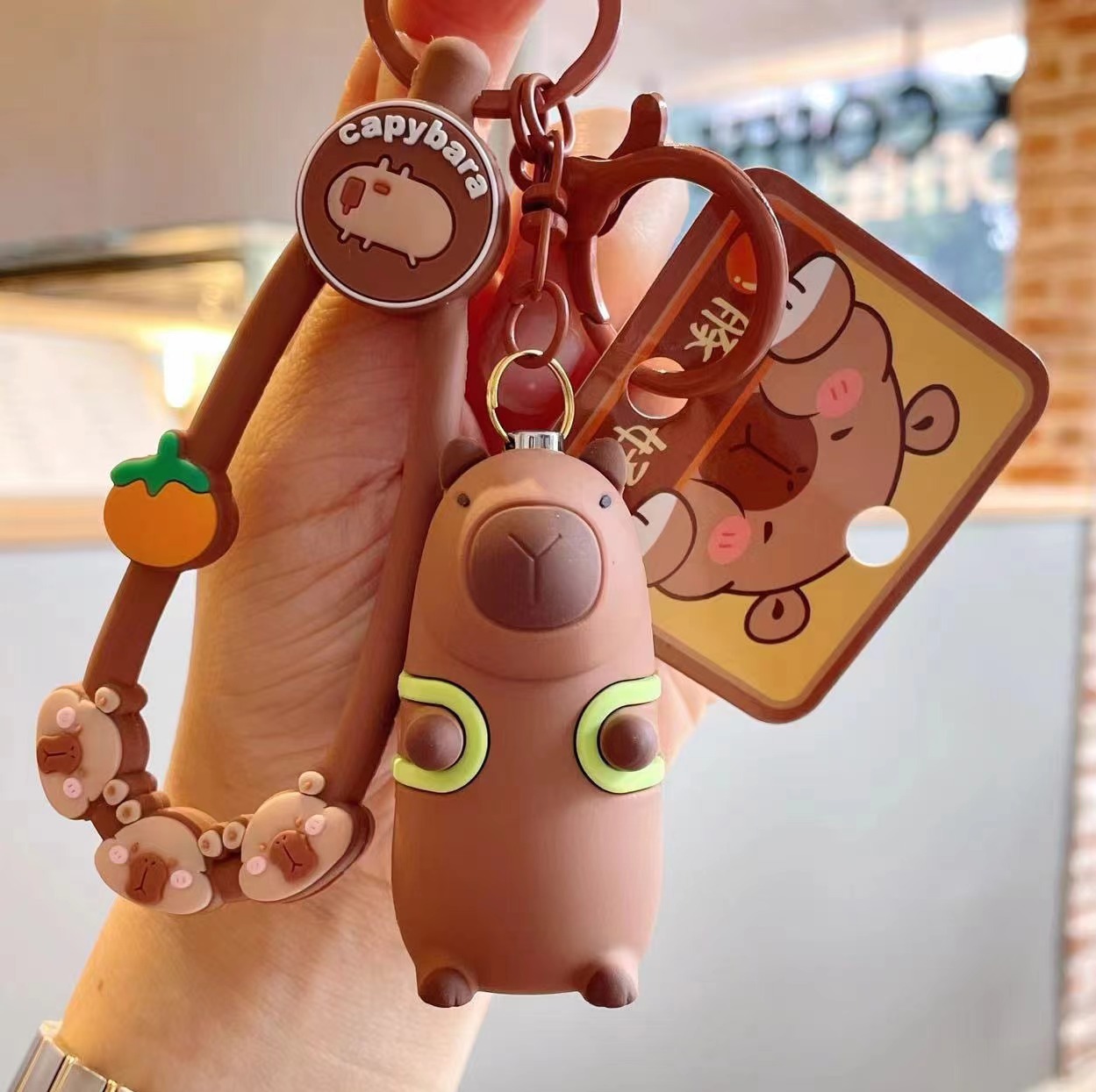 迷你卡通卡卡皮手电筒pvc电子钥匙扣儿童玩具/开关亮灯娃娃机挂件