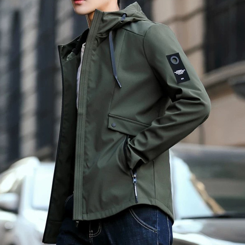 Jacket Men's Coat Spring and Autumn New Korean Style Versatile Jacket Trendy Casual plus Size Loose Hooded Coat