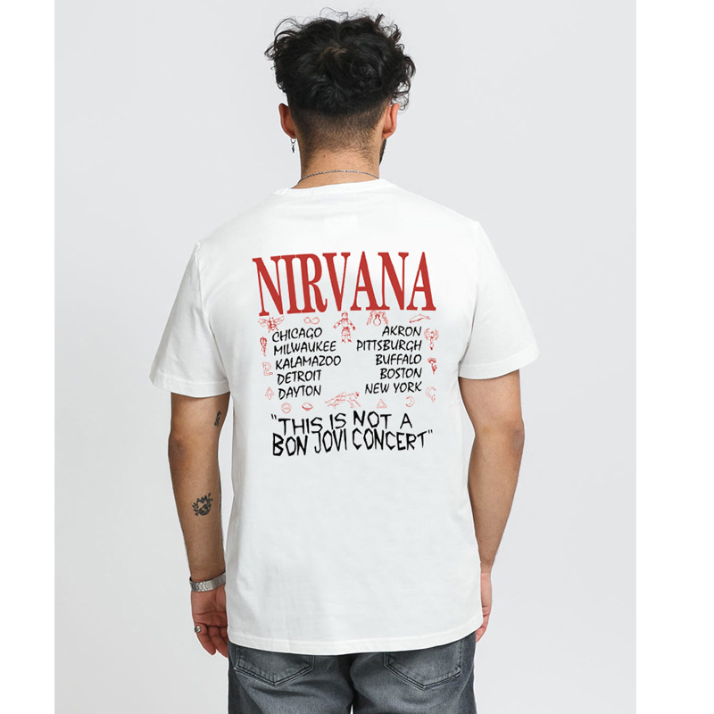 男装潮牌美式复古街头休闲侃爷nirvana涅槃乐队短袖t恤 t-shirt