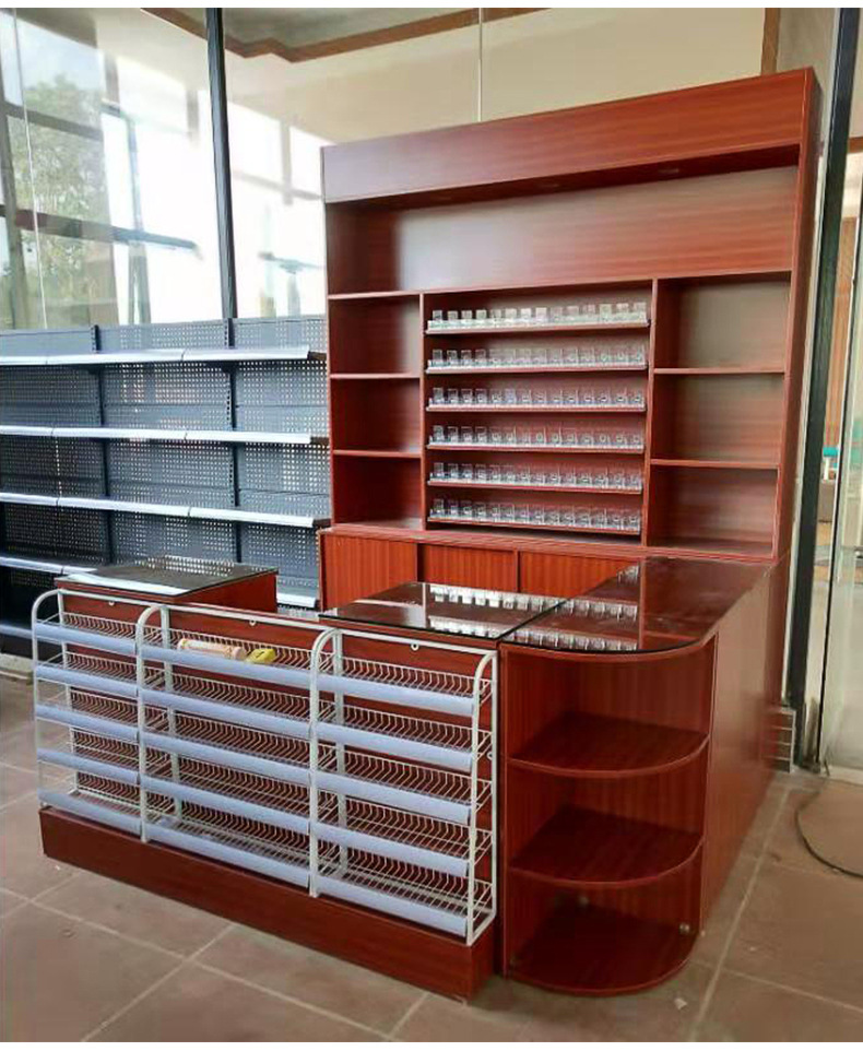 良达超市便利吧台店烟酒柜组合转角夫妻商店柜台烟柜背景架收银台