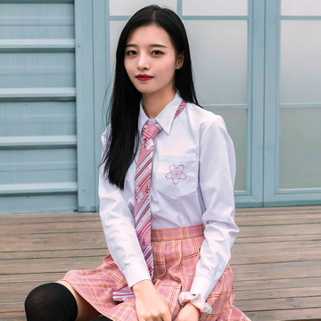 长袖衬衫白衬衫女学生校服英伦班服毕业照合唱演出服jk制服裙套装