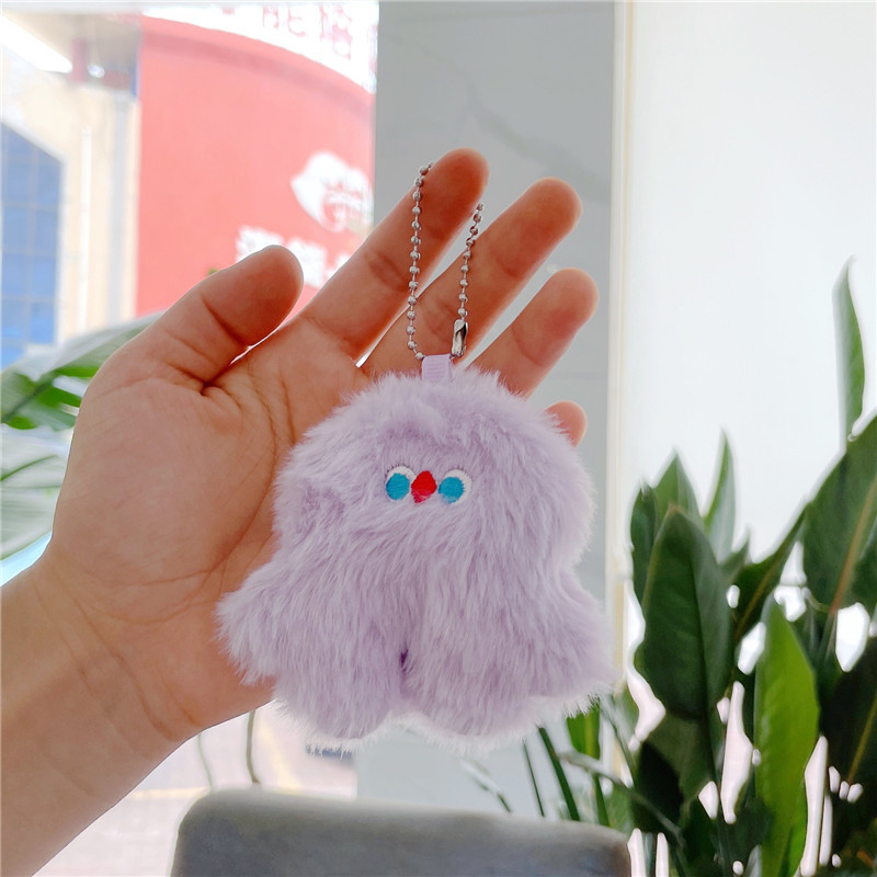 Internet Hot Cute Ins Pink Stupid Plush Doll Bag Bag Charm Accessories Doll Pendant Keychain Wholesale