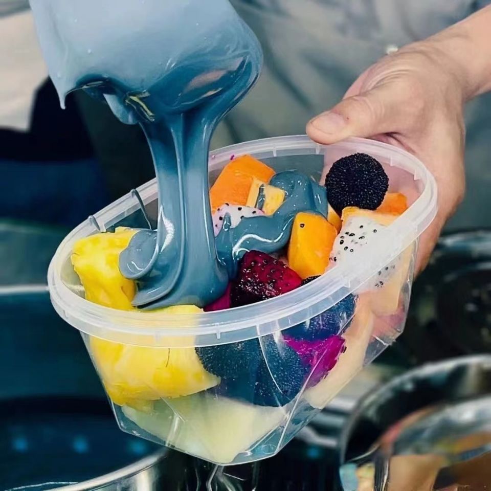 黑五谷酸奶水果捞配料冷萃藻蓝蛋白希腊酸奶灰料包浓稠拉丝酸奶粉