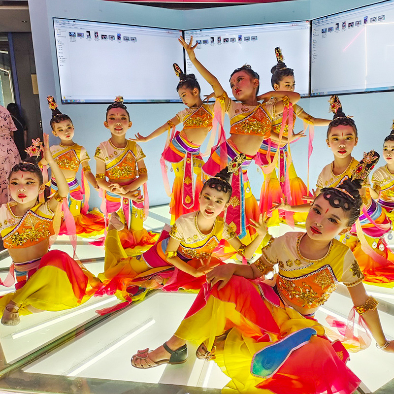 儿童敦煌飞天舞蹈服演出服装女六一少儿民族反弹琵琶古典舞表演服