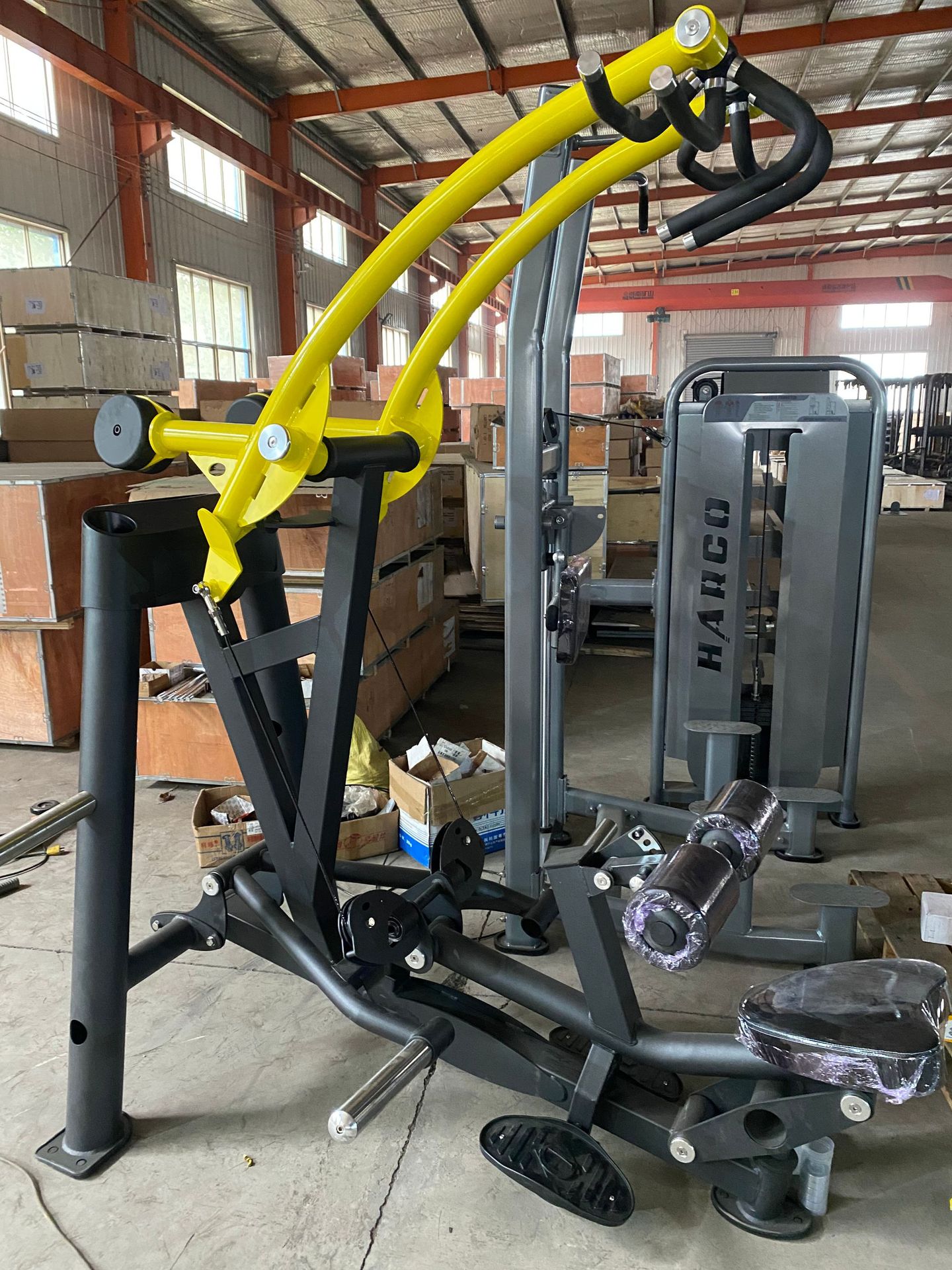 室内商用挂片式健身器材联动系列坐式力量训练器械高拉背训练器