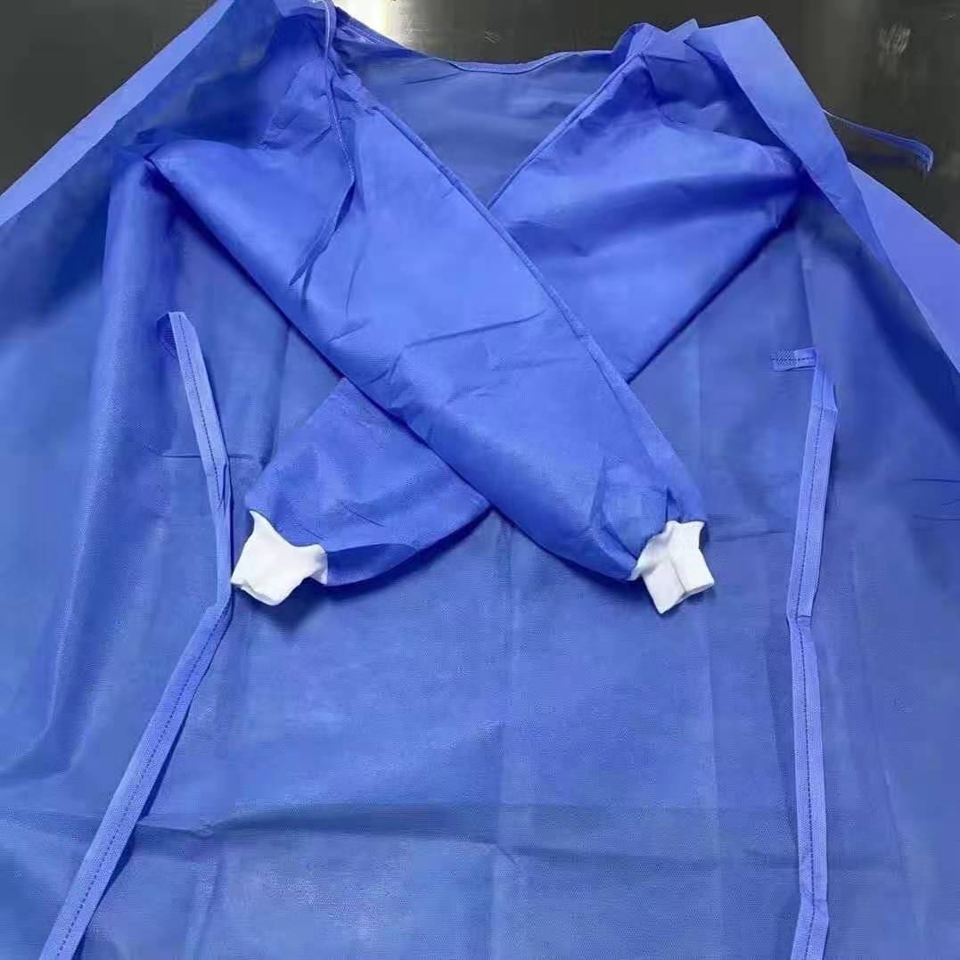 45gsms全加强隔离衣一次性无纺布罩袍pe淋膜院用反穿衣围裙