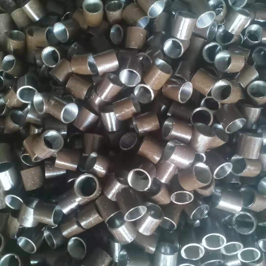 订做加长碳钢熟铁原色内丝管古螺旋丝扣管箍水暖管件管道接头配件