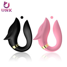 usk夫妻共振器 硅胶无线充电 男女情侣共用双头震动环 外贸推代发