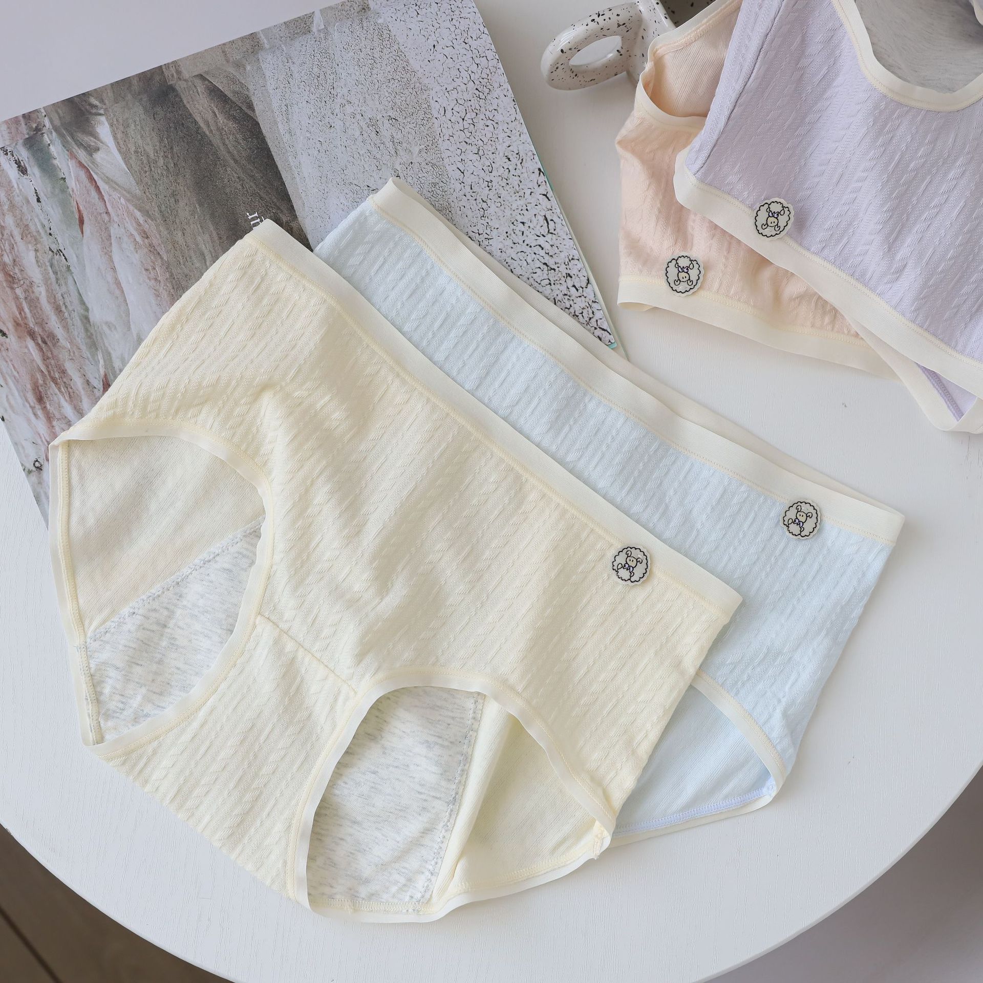 Pure Cotton Menstrual Panties Big Aunt Menstrual Period Holiday Side Leakage Prevention Women's Menstrual Period Panties Briefs