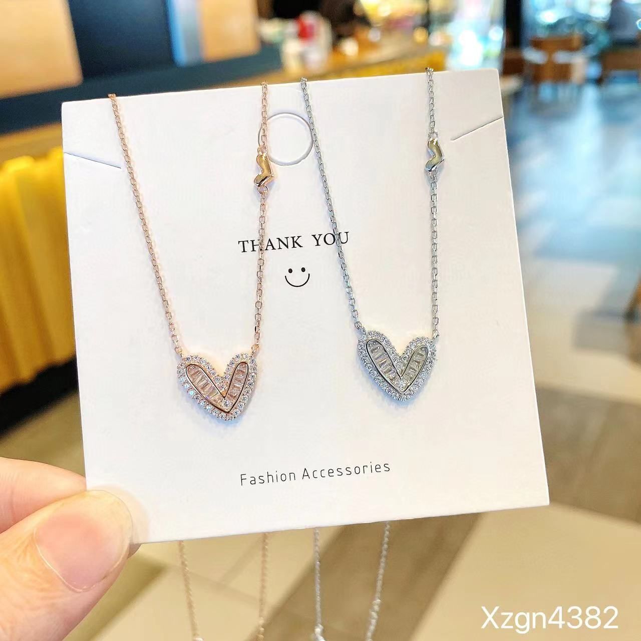 S925 Sterling Silver Affordable Luxury Fashion Romantic Heart Necklace Female Dopamine Niche Clavicle Chain Gifts for Girlfriend