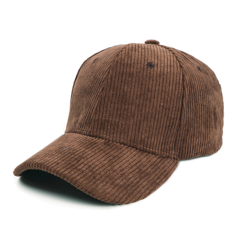 Autumn and Winter New Corduroy Baseball Cap Korean Men and Women All-Match Solid Color Peaked Cap Fashionable Warm Curved Brim Hat