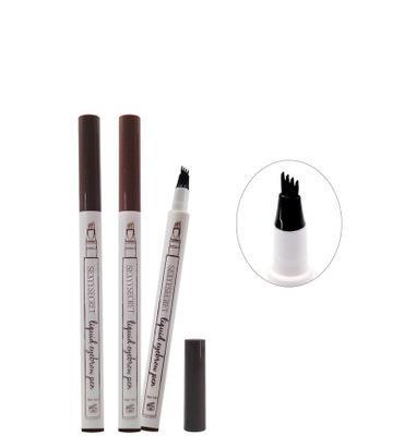 Three Or Four Heads Eyebrow Pencil Liquid Eyebrow Pencil Extremely Fine Thrush Four Heads Eyebrow Pencil Waterproof and Durable Four Jaw Eyebrow Pencil