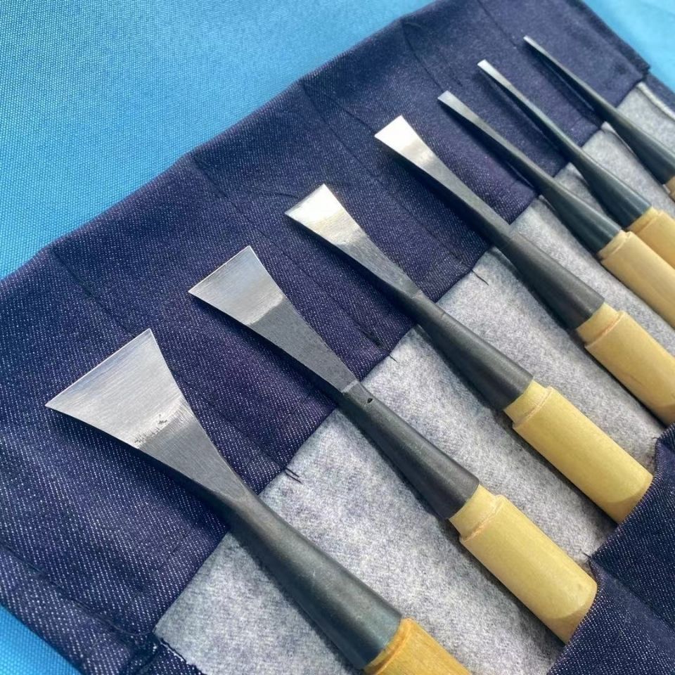 东阳雕刻刀具 手工木刻刀 木工硬木雕刻工具 打坯平刀 磨好带柄