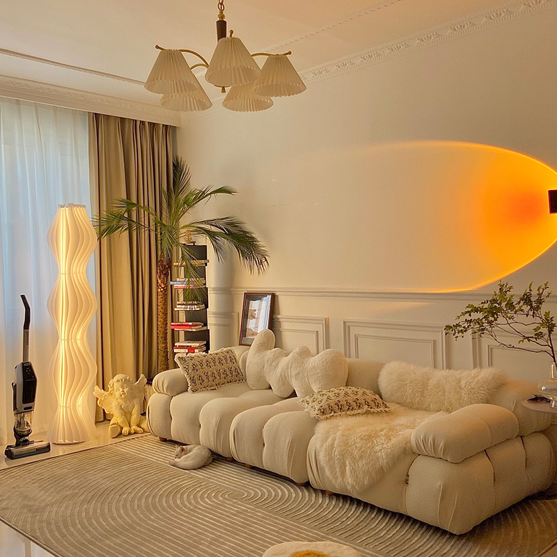 网红极简客厅奶油系设计感方块沙发可自由组合法式简约奶油风沙发