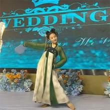 儿童中国风古典舞蹈服装小豆苗同款飘逸仙女孩表演出扇子舞汉服饰