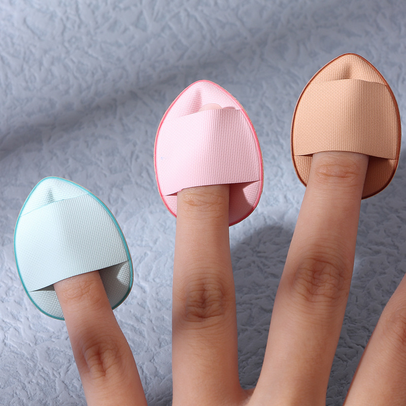 Korean Style Thumb Puff Mini Small Fingertip Powder Puff Cushion Mini Water Drop Cosmetic Egg Factory Wholesale