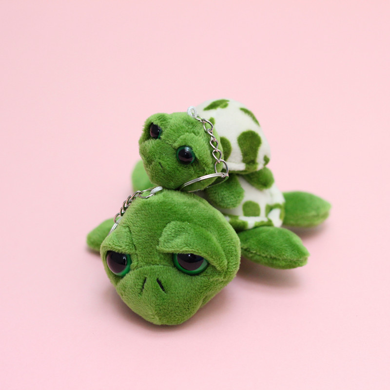 Cute Big Eyes Turtle Plush Key Chain Pendant Turtle Small Doll Turtle Doll Girls' Gifts Schoolbag Lanyard