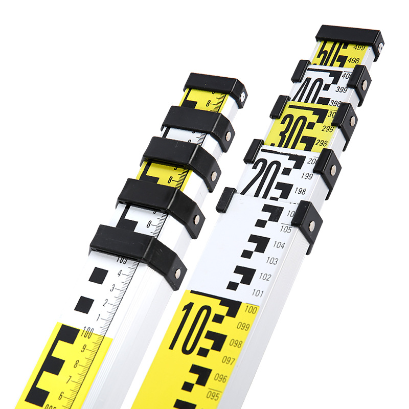 加厚5米塔尺3五米7米铝合金标尺水准仪可伸缩刻度尺标高测量工具
