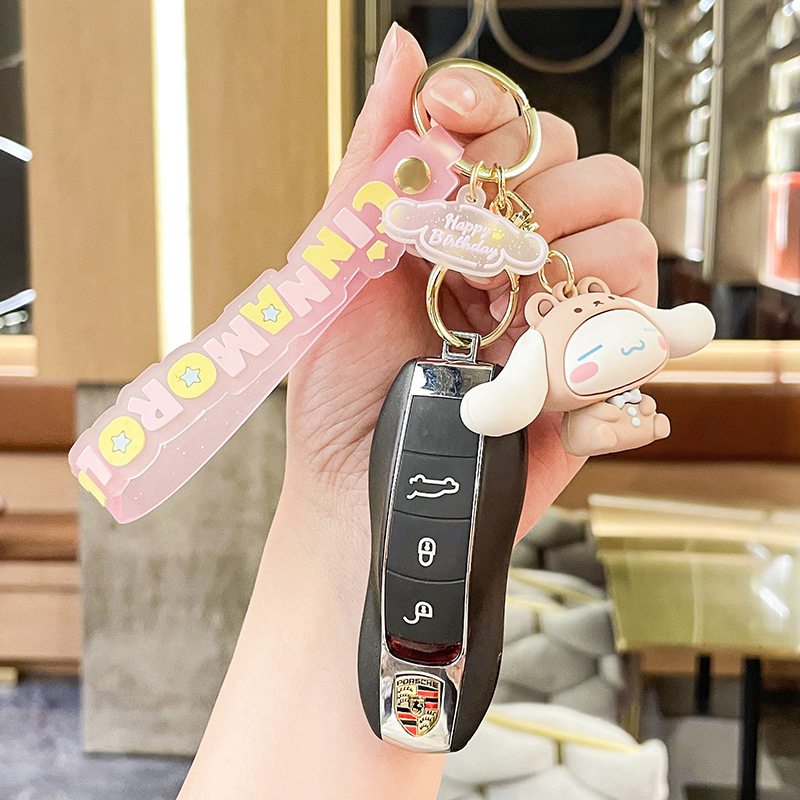 Cartoon Cute Sanrio Big Ear Dog Keychain Bag Pendant Female Car Key Chain Ornaments Small Gift Wholesale