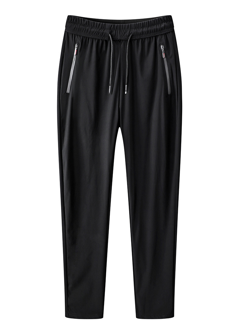 2021冰丝夏季新款男士休闲裤透气空调裤长裤子大码速干弹力运动裤