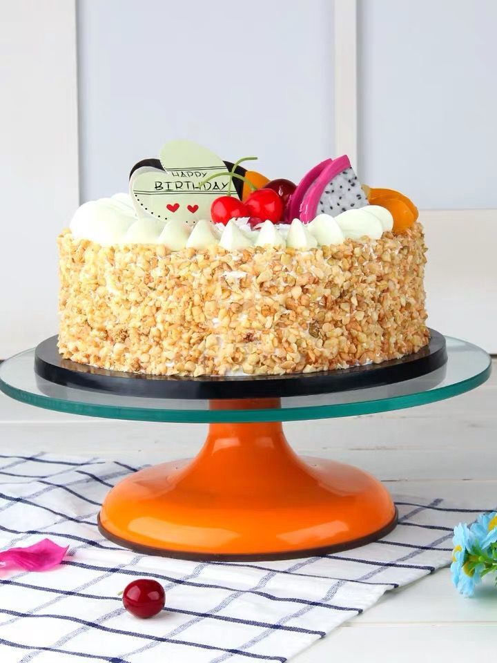 蛋糕裱花台钢化玻璃转台裱花台玻璃转台蛋糕转盘奶油裱花烘焙工具