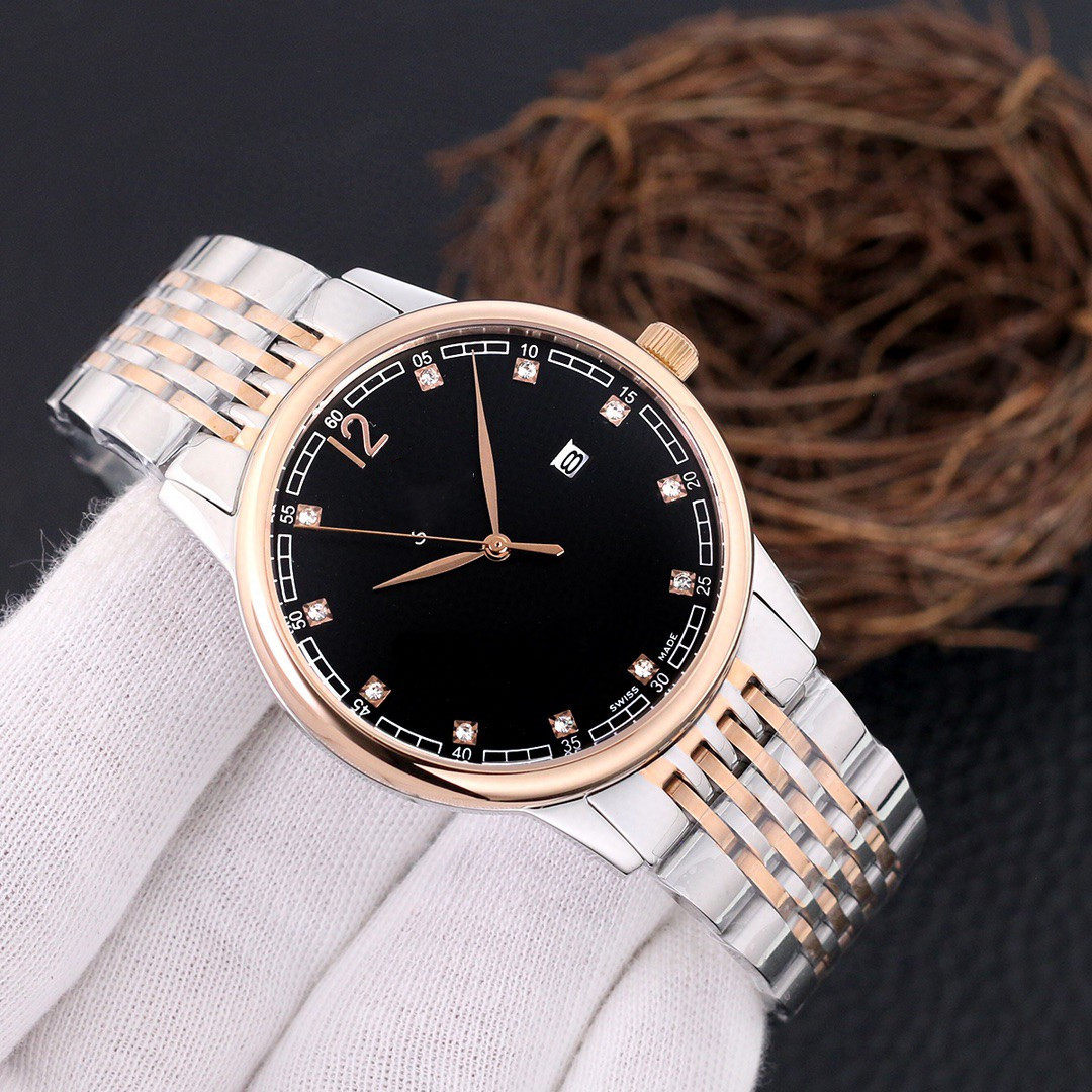 抖音快手流行款欧家omg316精钢全自动机械钢带男士宴会气质腕表