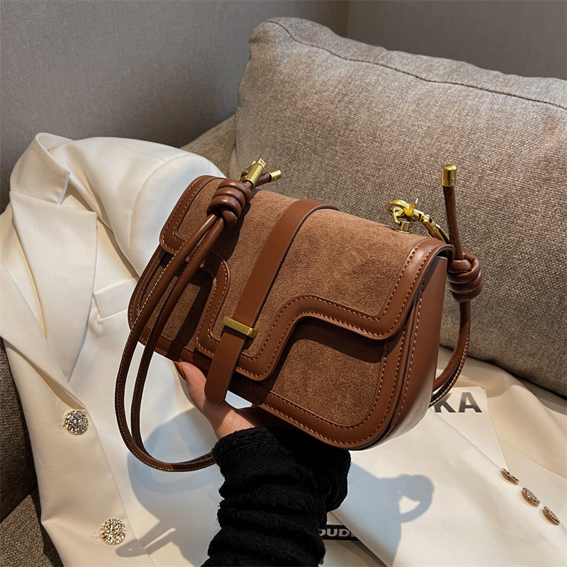 High-Grade Small Bag Women's Bag 2022 Autumn and Winter New Fashion Frosted Crossbody Bag All-Match Shoulder Small Square Bag Bags