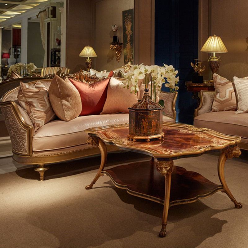 lacasa纳迪娃拉卡萨欧式布艺沙发法式实木雕花金箔沙发意大利家具