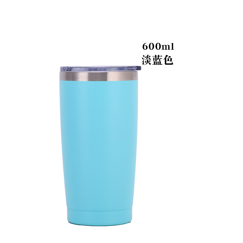 Customized 20Oz Plastic Spray Cup 304 Stainless Steel Double Wall Thermal Cup Sports Cup Large Ice Cup Logo Design