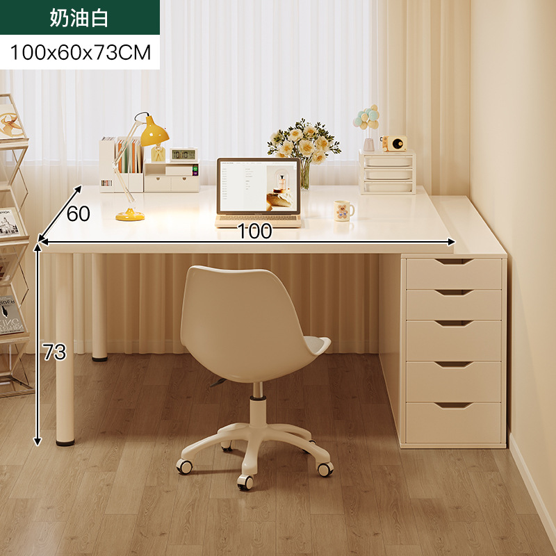 Double Desk Student Household Computer Desk Desktop Girl Bedroom Desk Office Study Table Cream Style Makeup Table