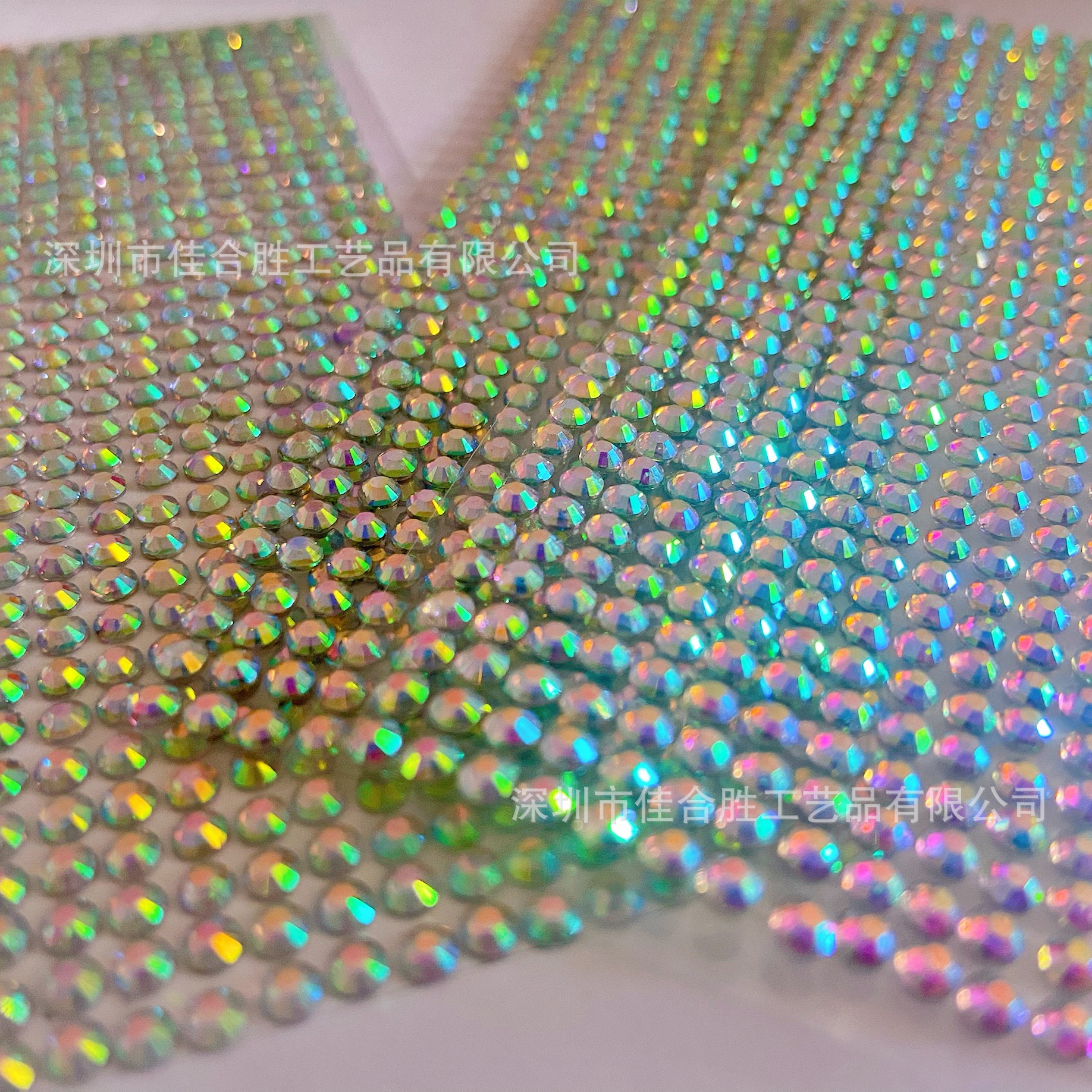 ab树脂钻贴 幻彩色树脂整片自粘带胶水晶贴纸 装饰配件贴水钻