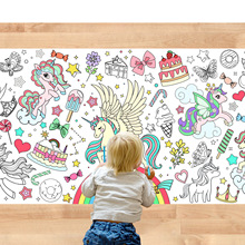 爆款亚马逊纸桌布 加厚卡通儿童绘画填色生日派对一次性涂鸦台布