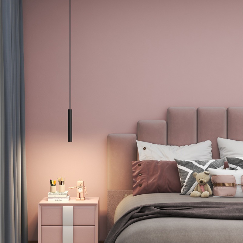 卧室床头吊灯现代简约小吊灯网红极简北欧床头房间圆柱长筒吊线灯