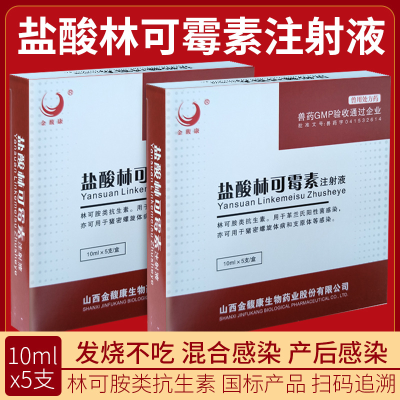 兽药兽用国标可追溯林可霉素注射液10ml5支金馥康猪牛羊犬猫兔狗