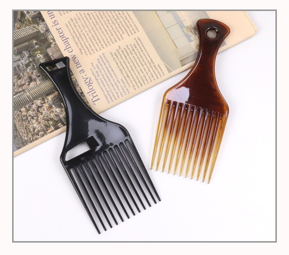 亚马逊跨境油头梳子美发大齿梳男士大背头造型梳发叉挑发插梳发廊