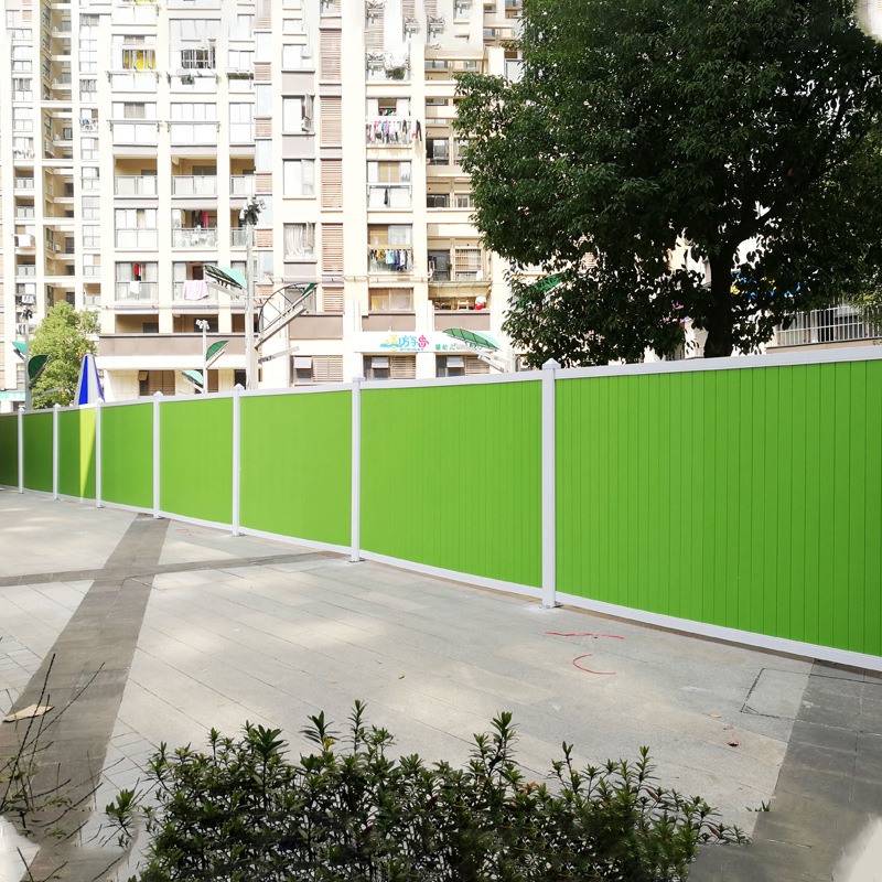 绿色pvc塑料围挡工地工程施工挡板塑钢扣板围墙护栏道路隔离厂家