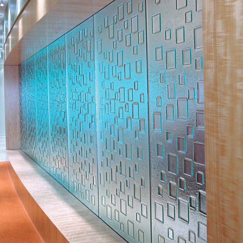 热熔玻璃背景墙 淋浴房/客厅钢化装饰热熔玻璃