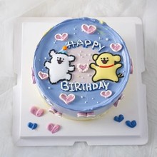 烘焙蛋糕装饰摆件可爱线条小狗黄白色小狗狗卡通网红生日装扮插件