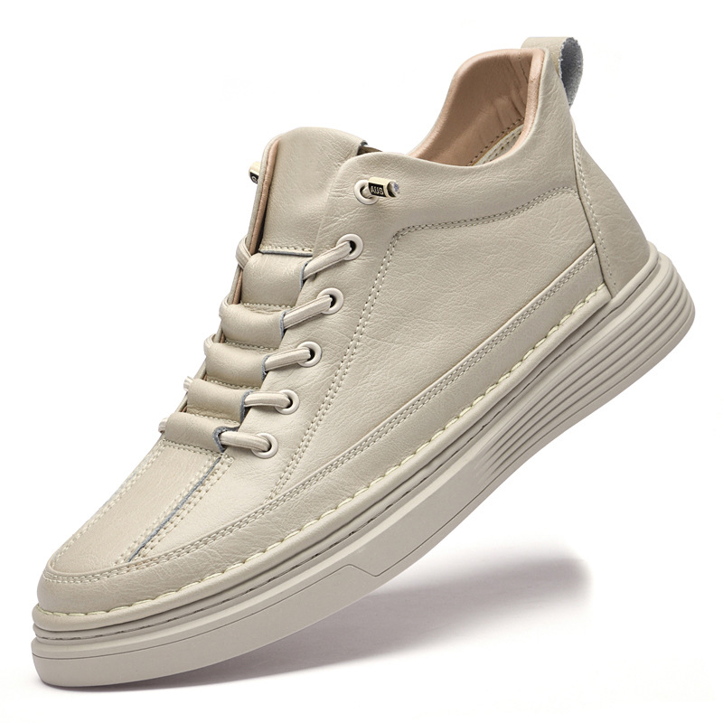 秋季新款复古休闲隐形内增高男鞋6cm潮流时尚透气运动中帮板鞋男