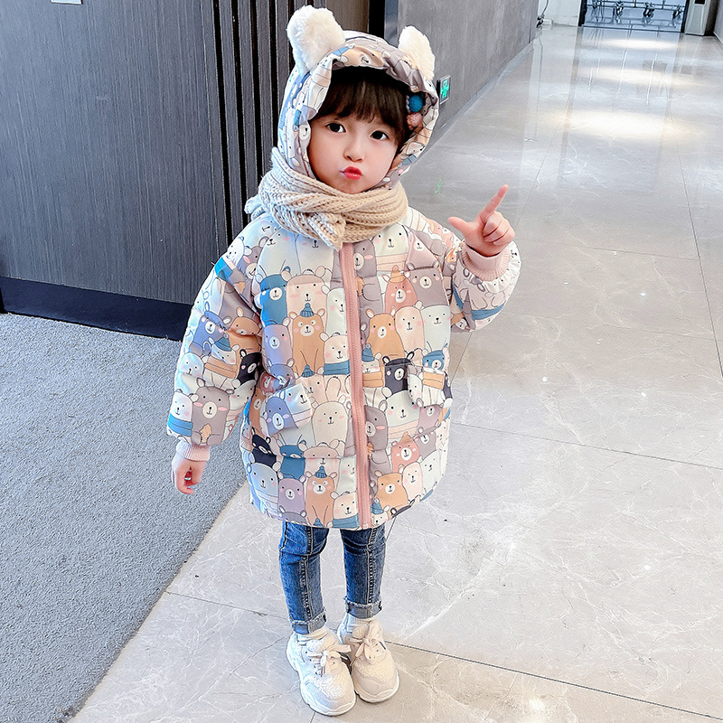 冬装女童棉衣 冬季新童装儿童中小女童卡通棉衣棉服棉袄洋气可爱